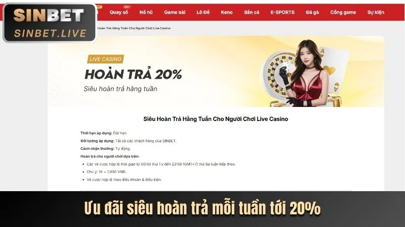 Ưu đãi nạp tiền hàng ngày và hoàn trả cược